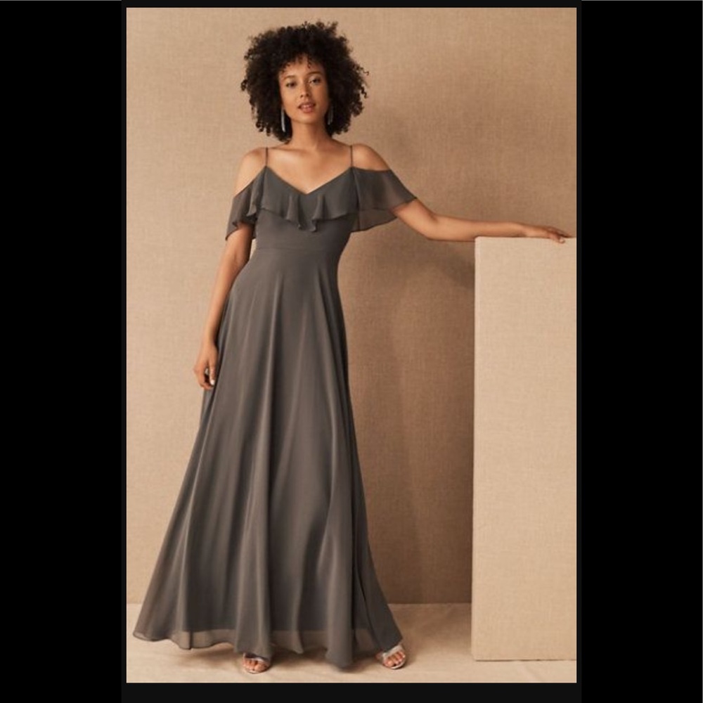 BNWT Jenny Yoo Mila Convertible Dress 4 charcoal